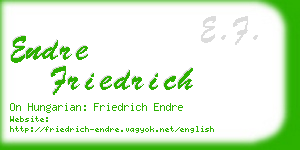 endre friedrich business card